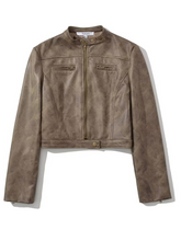 Lizakosht Spring Autumn Faux Leather Pilot Jacket Coat 2023 Vintage Long Sleeve Female Chic Zipper Rock n Roll Punk Tops Short Outwear